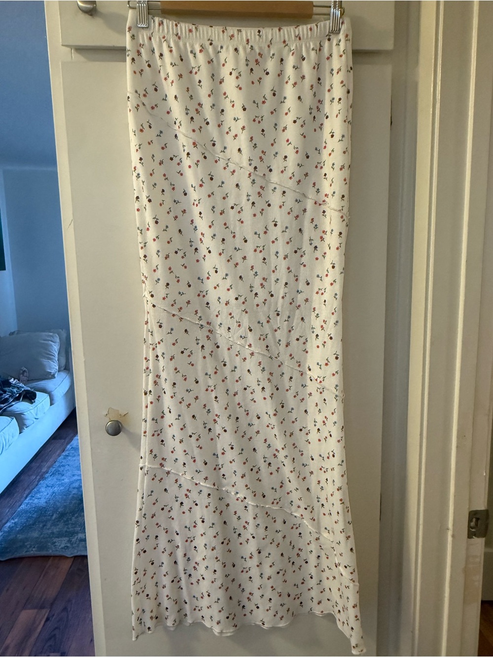 Princess poly coquette cottagecore White Floral Maxi Skirt